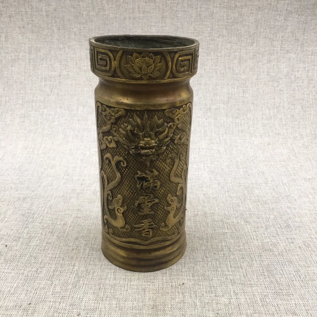 

High Quality Antique Pure Copper Full Hall Fragrance Tube Decoration