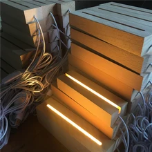 

Rectangle Beech Wood Light Base USB Night Lamp With Button Switch LED Stand Display Warm White LED Holders For Acrylic