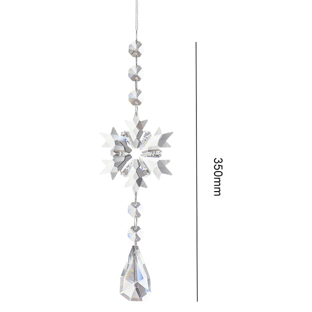 Crystal Wind Chiem Hnowflake Napsütő Gyémánt Prizmák Medál Álom Fogó Szivárvány Üldöző Lógó Otthoni Kerti Dekoráció Szélfogás - Image 6