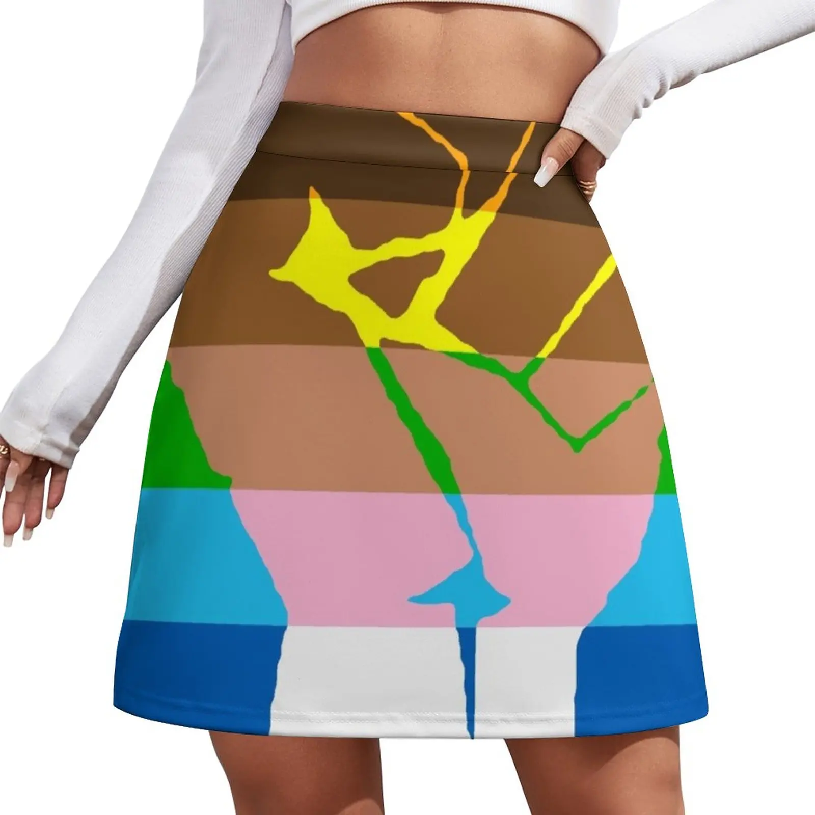 Intersectional Egalitarian Rainbow Fist Mini Skirt Clothes for summer Women's summer skirt Women clothing