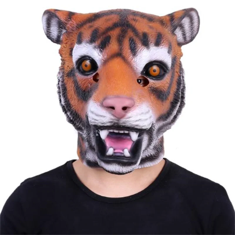

2022 New Halloween Unisex 3D Tiger Animal Full Head Mask Festival Masquerade Party Fancy Cosplay Costume Decoration