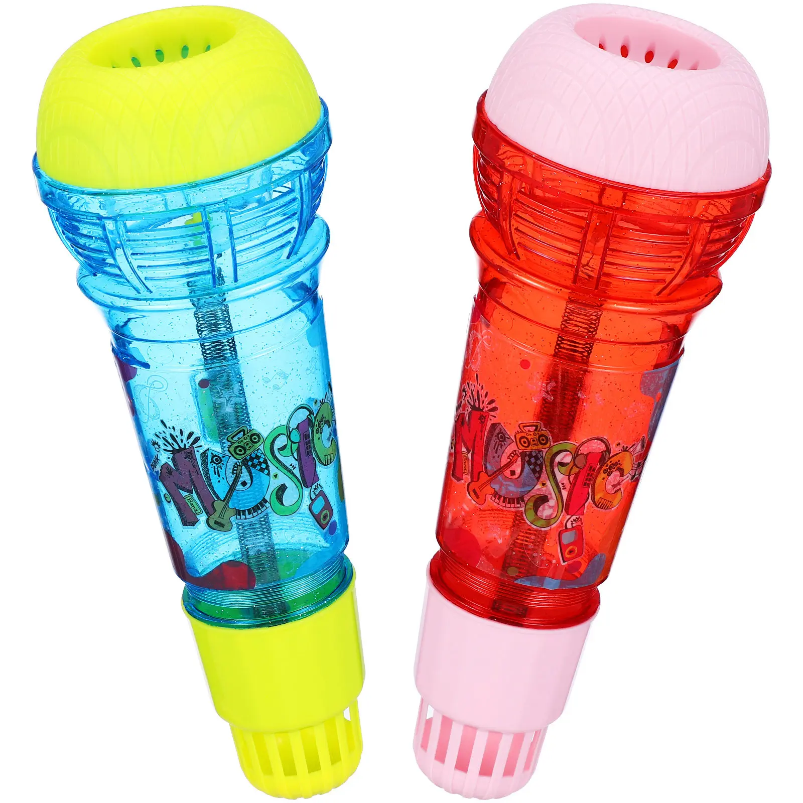 2 Pcs 어린이 마이크 가짜 마이크로폰 가라오케 소품 에코 장난감 코스프레 무대 마이크 기계