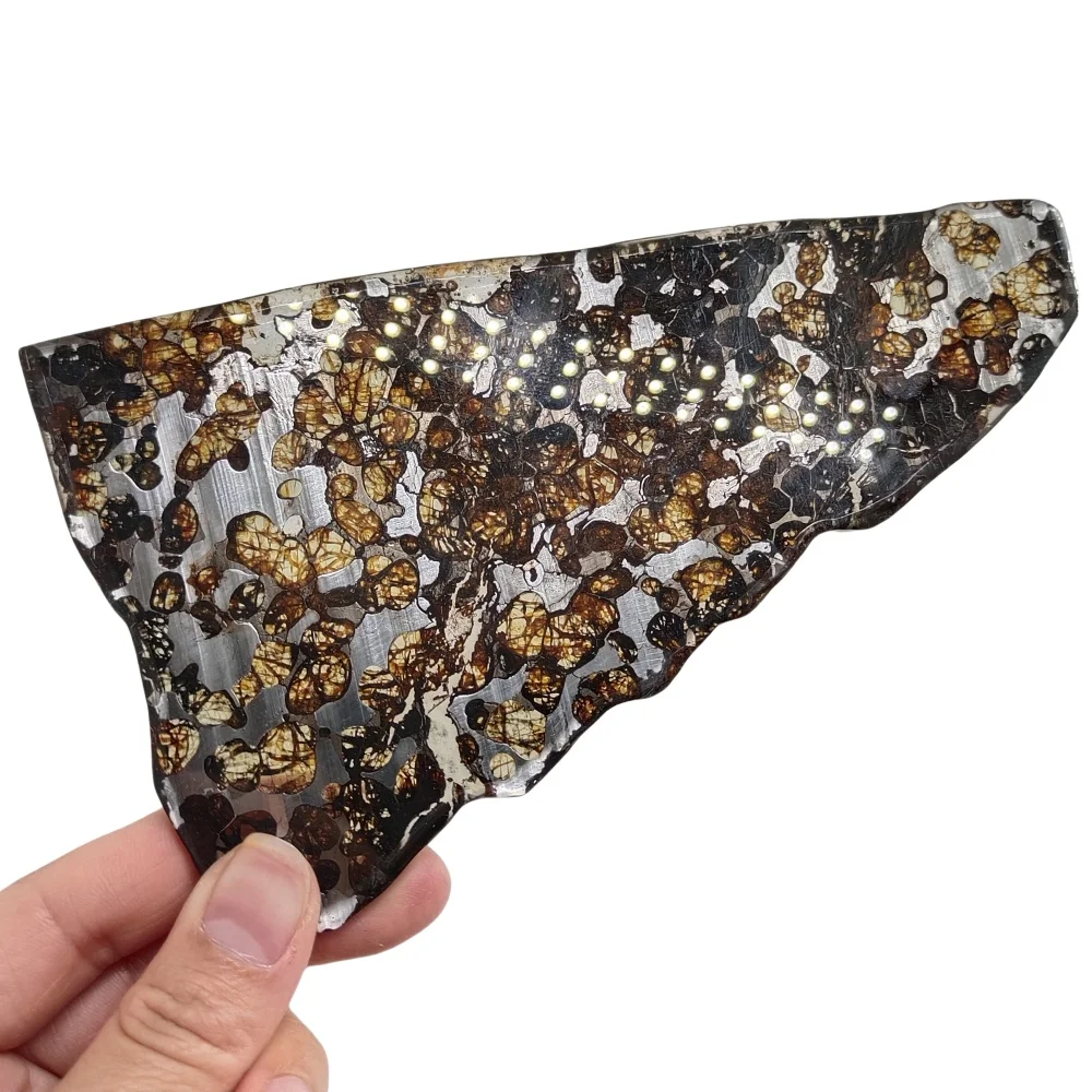 

90.3g Brenham Stone Iron Meteorite Specimen Process Olive Meteorite Slice Natural Meteorite Material Specimen -TA442