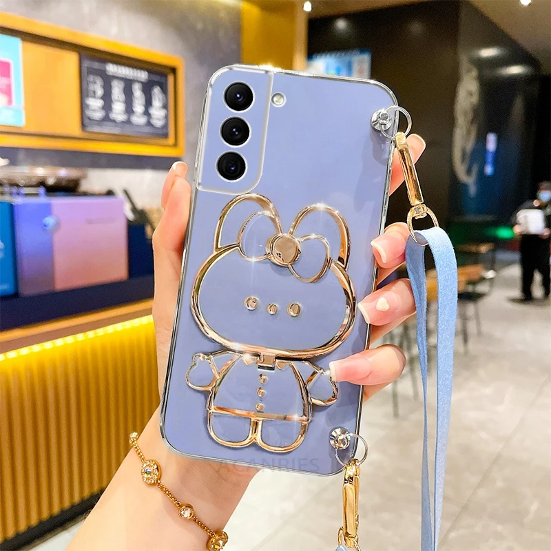Premium Crossbody Mirror Holder Silicone Case with Lanyard