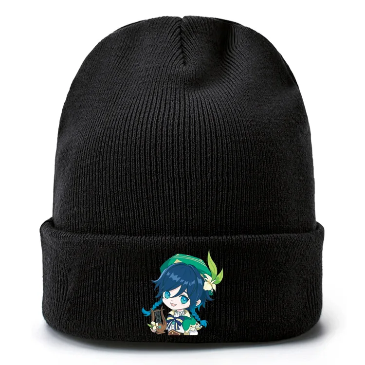 Anime Game Genshin Impact Simple 22 Styles Printing Unisex Warmth Cotton Knitted Hat Woolen Hat Gift
