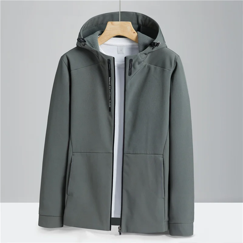 Hooded Jackets Sweatshirt With Zipper Waterproof Windbreaker Down Light Style Men's Clothing Free Shipping Cold Coat Mens Jacket