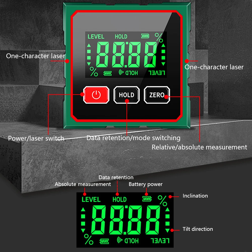 Digital Angle Finder Electronic Laser Gauge Ruler