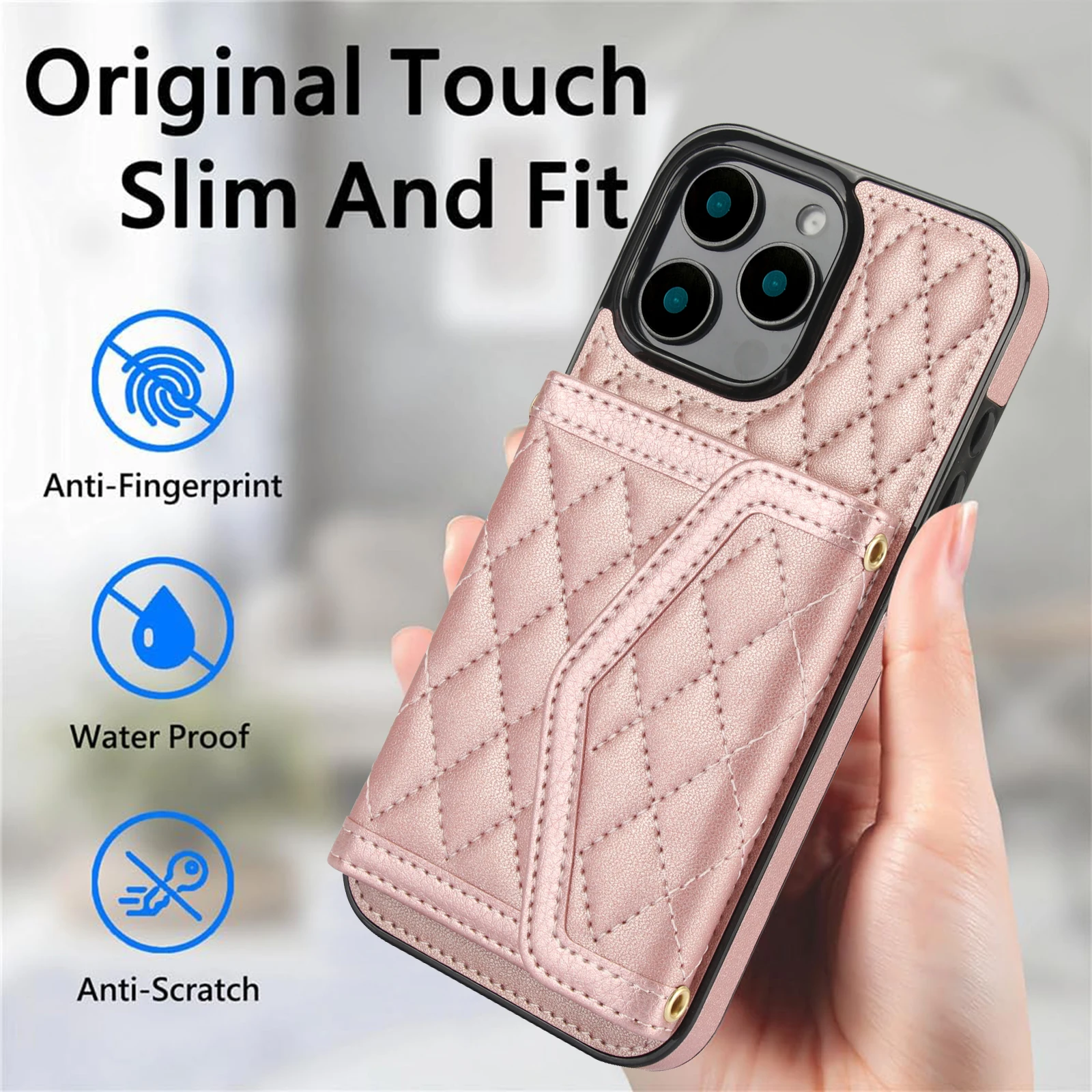 RFID Blocking PU Leather Crossbody Wallet Case and Card Holder