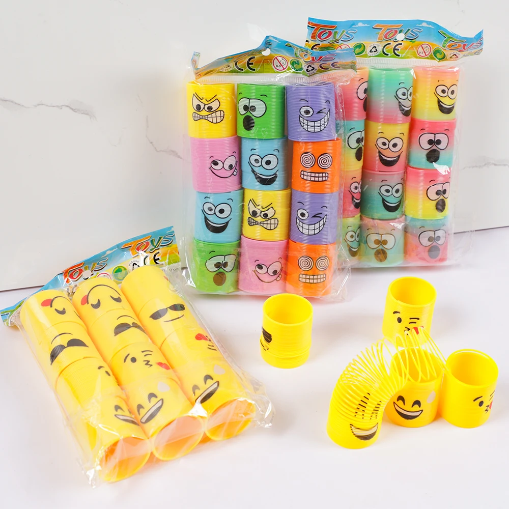 Magic springs toys 12Pcs/pack cartoon rainbow magic springs toys for kids birthday party favors souvenir giveaway gifts pinata fillers