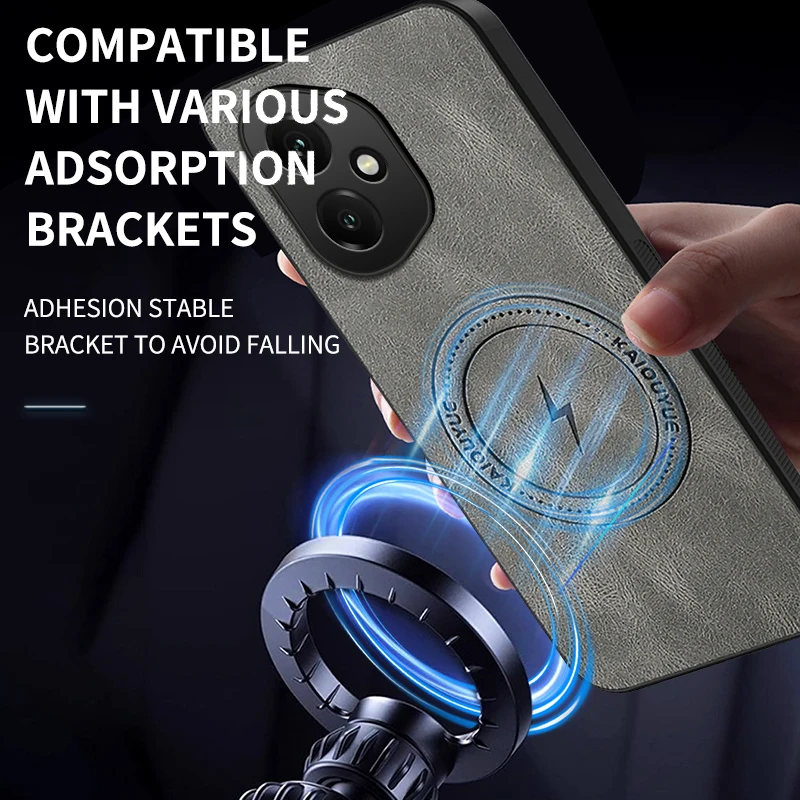 Luxury Leather Magnetic Matte Phone Case - Premium Business Style Back Cover