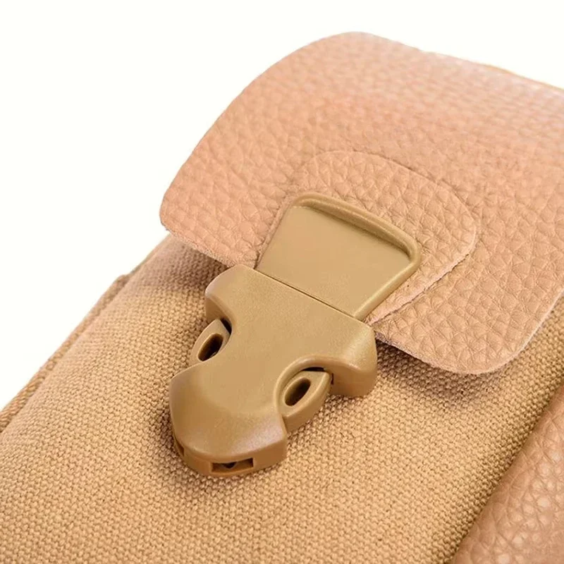 Casual Male Waist Pack Zipper Small Solid Color Card Holder 4 Inch Phone Packs Belt Fanny Purse