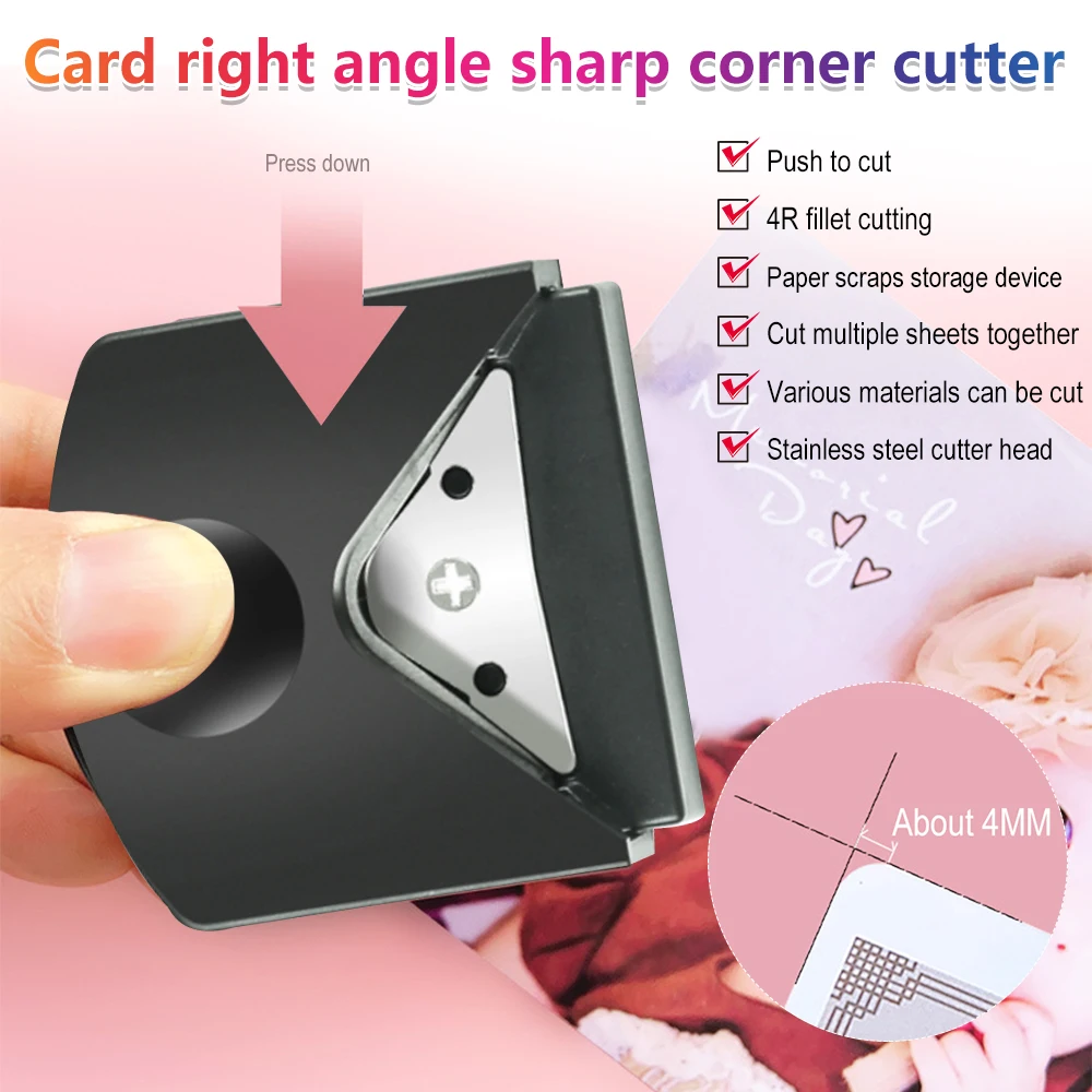 Mini Portable Round Corner Punch Paper Trimmer Cutter Hole