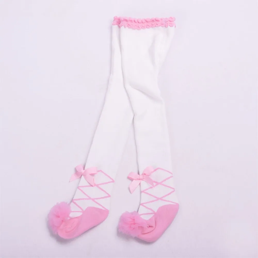 Cute Cotton Stockings Lace Tie Girl Baby Winter Newborn Girls Pantyhose