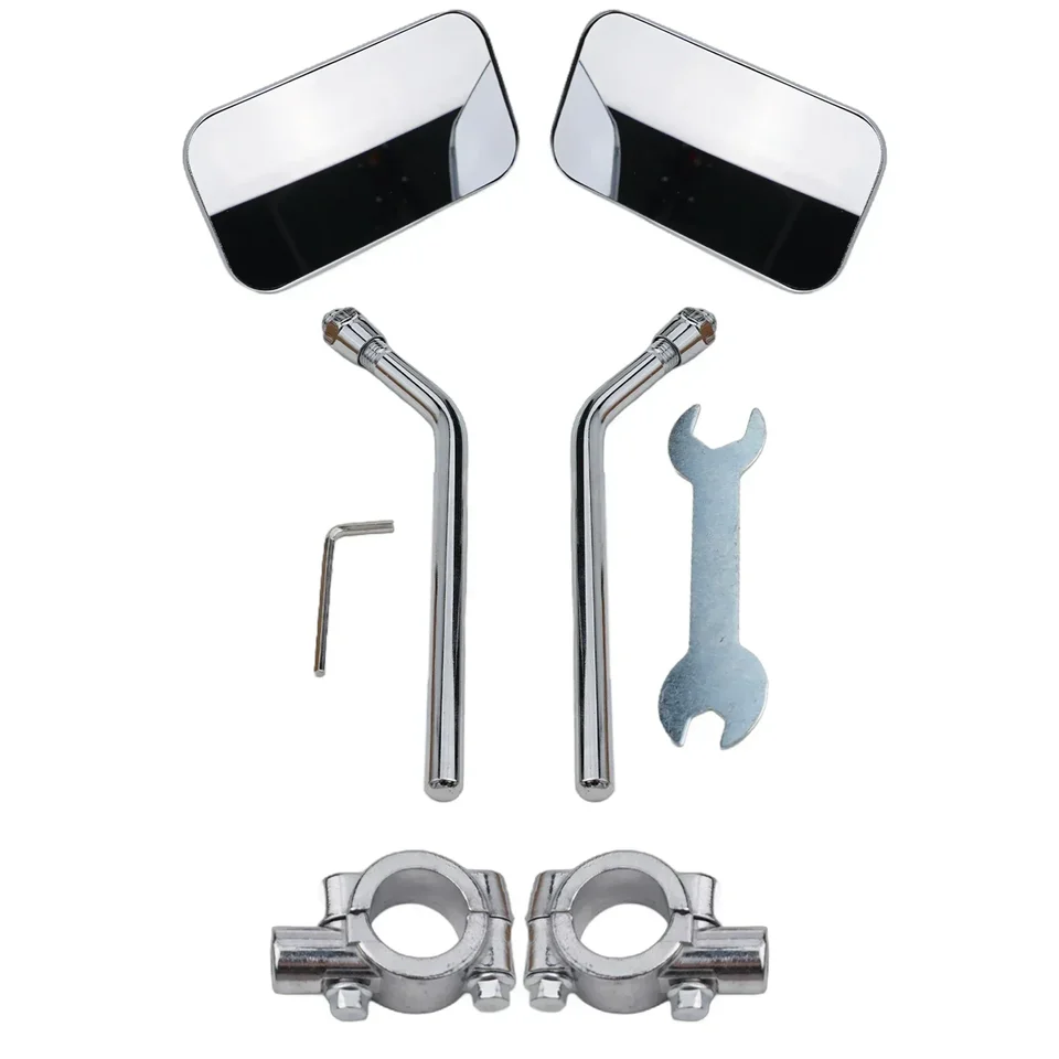 Rétroviseur de vélo en aluminium 2 pièces verre de vue arrière réglable de sé