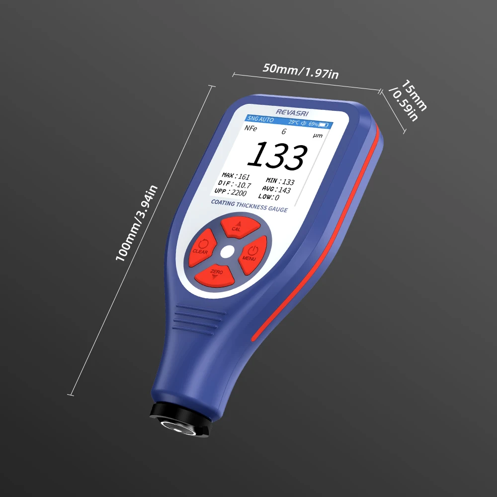 Paint Mil Thickness Meter Gauge for Fe/NFe Car Coating Thickness Measurement in