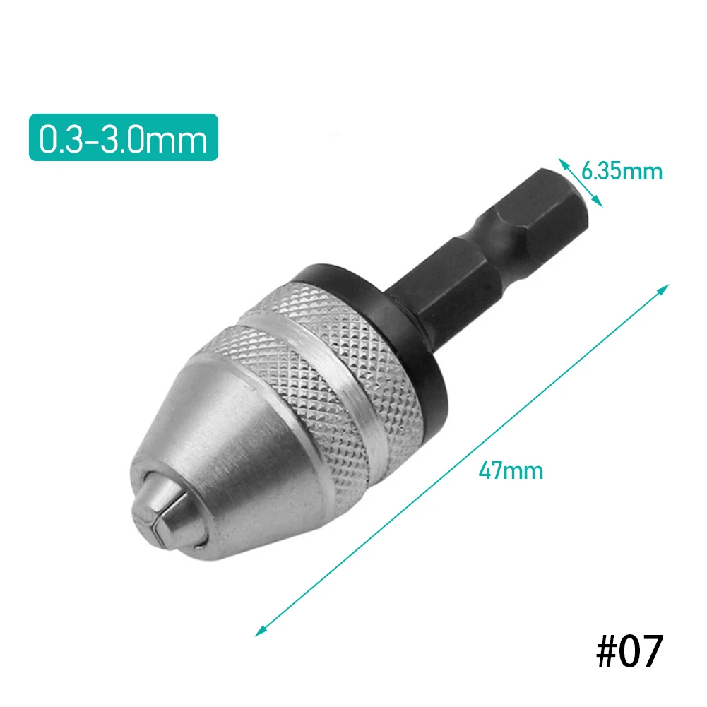 end mill Mini Keyless Drill Chuck 0.3-8mm Self-Tighten Electric Drill Bits Collet Fixture Tools 1/4" Hex Shank Quick Change Converter end mills for sale