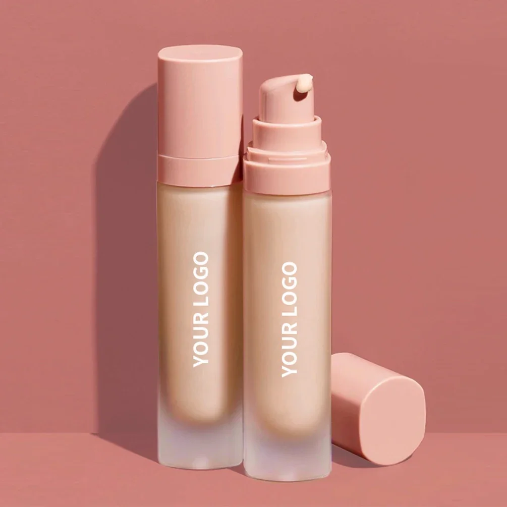18-color Private Label Liquid Foundation Long-lasting Makeup Oil-control Moisturizer Concealer Matte Full Coverage 3-color Tubes 3