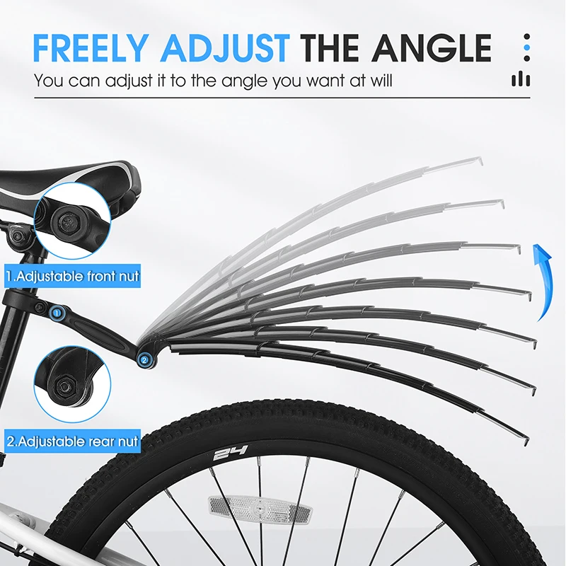 WEST BIKING Foldable Bicycle Fender Universal MTB Road Bike Mudguard Set Adjustable Cycling Wheel Wing MTB Road Bike Accessories