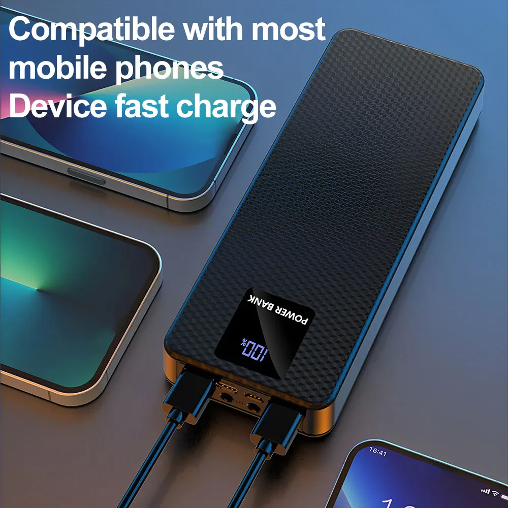 Portable Power Bank Case 6*18650 USB Battery Storage Box For Phone Charging DIY Battery Shell With Cables