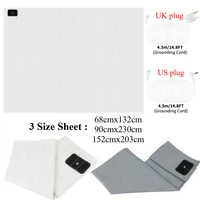 Drap de lit de mise à la terre, tapis de mise à la terre avec prise US/UK/EU, 10% fibres d'argent et 90% coton biologique, tapis de sommeil naturel et sain 2