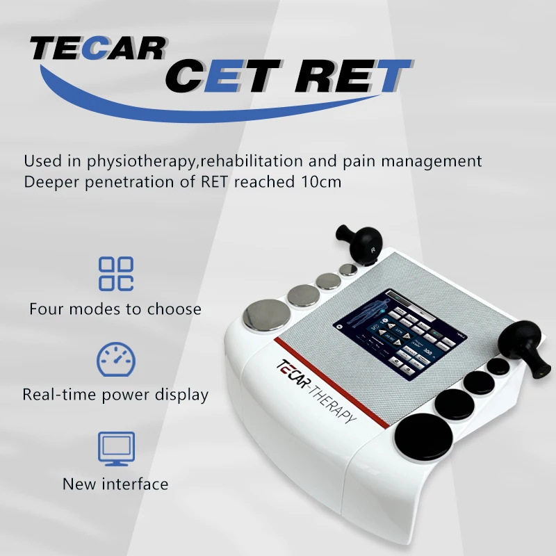 Protable Tecar Therapy 단극성 RF 투열 기계, RET CET 통증 완화, 물리 치료 스포츠 재활기, 바디 쉐이핑 장치
