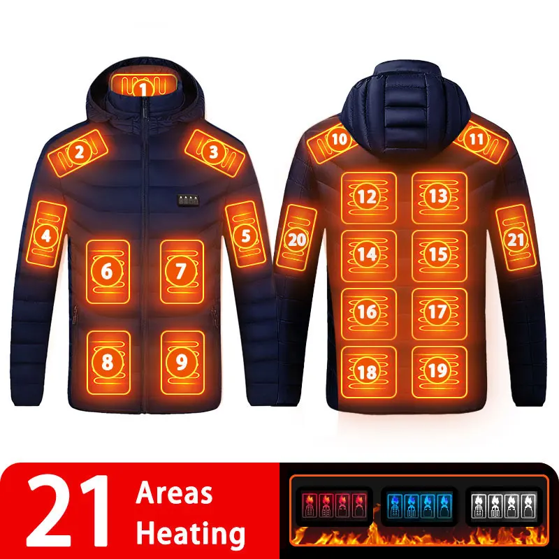 thumbnail image 1 of 19/21 ZONAS DE CALEFACCIÓN Chaquetas calefactoras USB para hombre y mujer, parkas calefactables de invierno, chaquetas calefactables eléctricas, chaquetas impermeables cálidas, 1 of 5