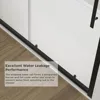 Semi-Frameles Black Shower Door with Clear Tempered Glass and Easy Roller System, Sliding Shower Door with Water Seal Strips 6