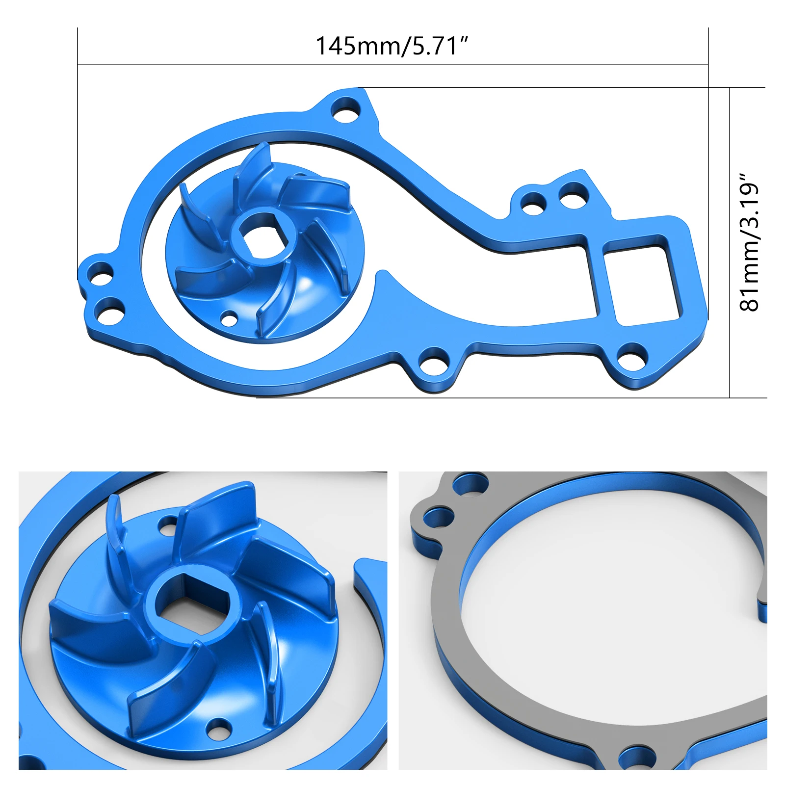 Hochfluss-Wasserpumpen-Kühlerlaufradsatz für Husqvarna 701 KTM 690 DUKE/DUKE R/Enduro/Enduro R/SMC/SMCR 08–23, GasGas 700 SM/ES – Detail 8