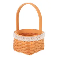 Mini Shopping Basket Flower Storage Egg Baskets for Fresh Eggs Easter Girl Candy Wood Children's Woven Arrangement Collecting 1