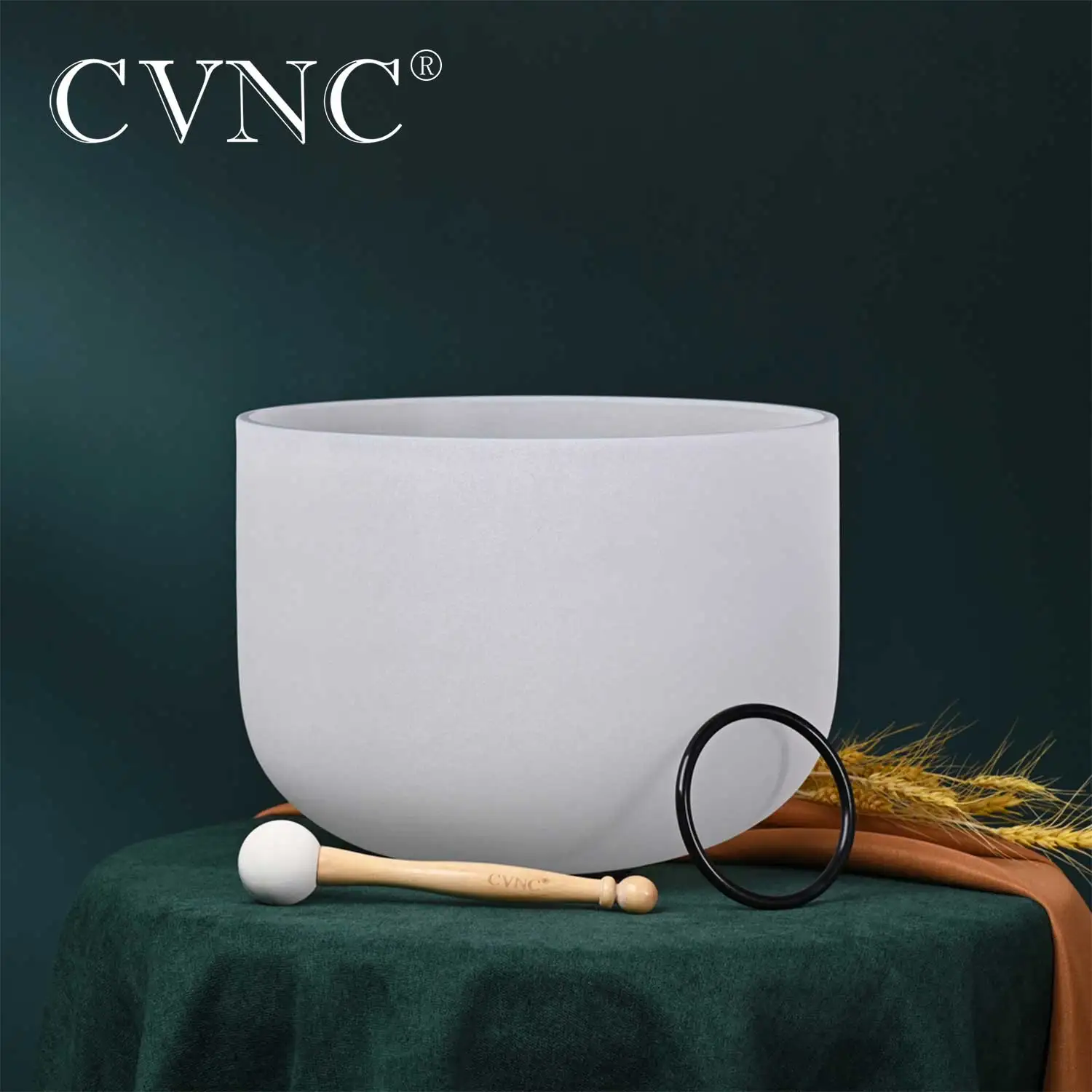 

CVNC 12 Inch 432Hz or 440 Hz White Crystal Singing Bowls Note Quartz Bowl Chakra Sound Healing Instrument For Meditation