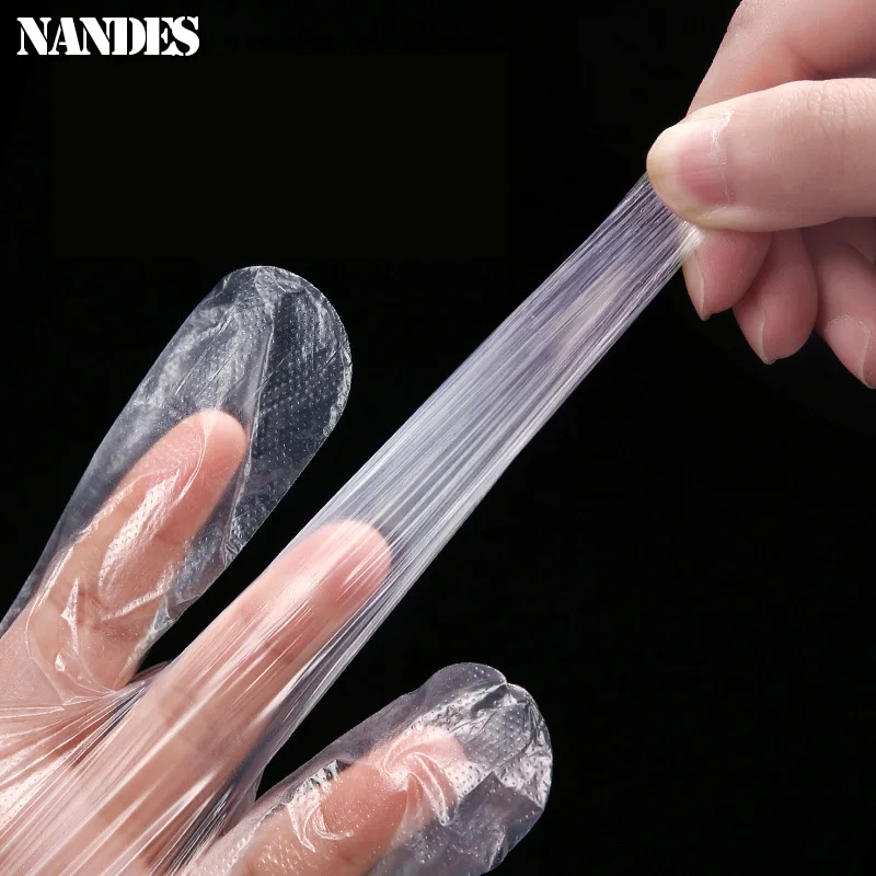 Gants jetables PE 100/200 pièces - Alimentaire, coiffure, nettoyage
