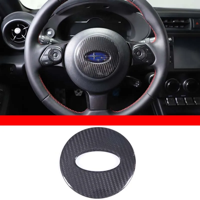 

100% Carbon Fiber Car Steering Wheel Center Logo Badge Trim Kit Decorate Accessories For Toyota 86 Subaru BRZ ZC6 ZD8 2012-2022