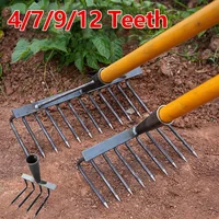 Weeding Hoe Rake 4/7/9/12 Teeth Farm Tool Weeding Scarifier Artifact Agricultural Nail Harrow Carbon Steel Gardening Weeding Too 2