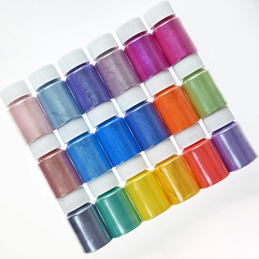 10g/Bottle Christmas Nail Art Mica Powder Neon Pearlescent Chrome Pigment Dust Iridescent Mirror Laser Party Nails Decor Powder