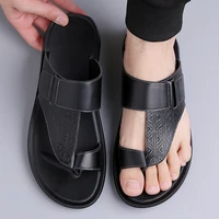 Sandales d'été pour hommes respirantes, mode simple, à bout ouvert, semelle plate souple, chaussures de plage confortables, pantoufles classiques - 2502 3