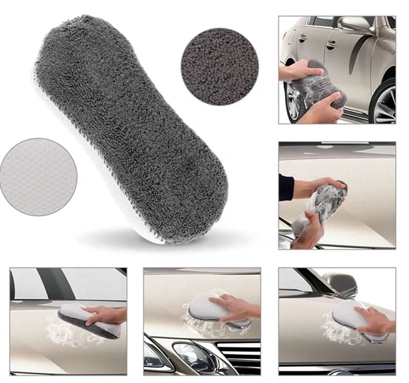 9 stücke Auto Waschen Reinigung Kits Mikrofaser Handtücher Reifen Pinsel Gewachste Baumwolle Handtuch Waschen Schwamm Auto Waschen Handschuhe Auto Reinigung Werkzeuge – Detail 5