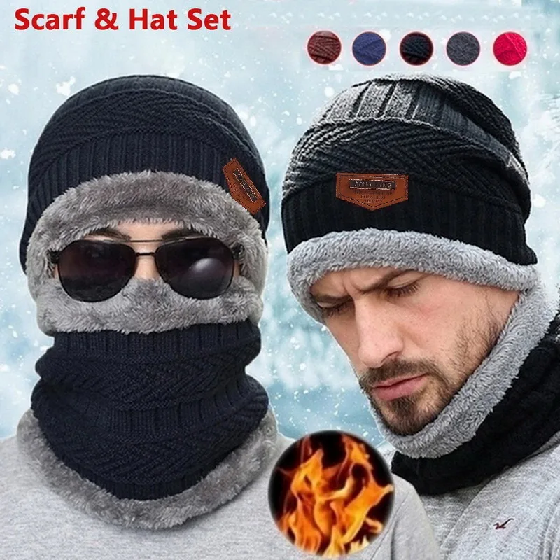 Winter Warm Velvet Hat Scarf Gloves Set 3pcs/Set for Men Women Outdoor Riding Hat Beanies Neck Protection Scarf Cap winter hat winter accessories knitted hat scarf set