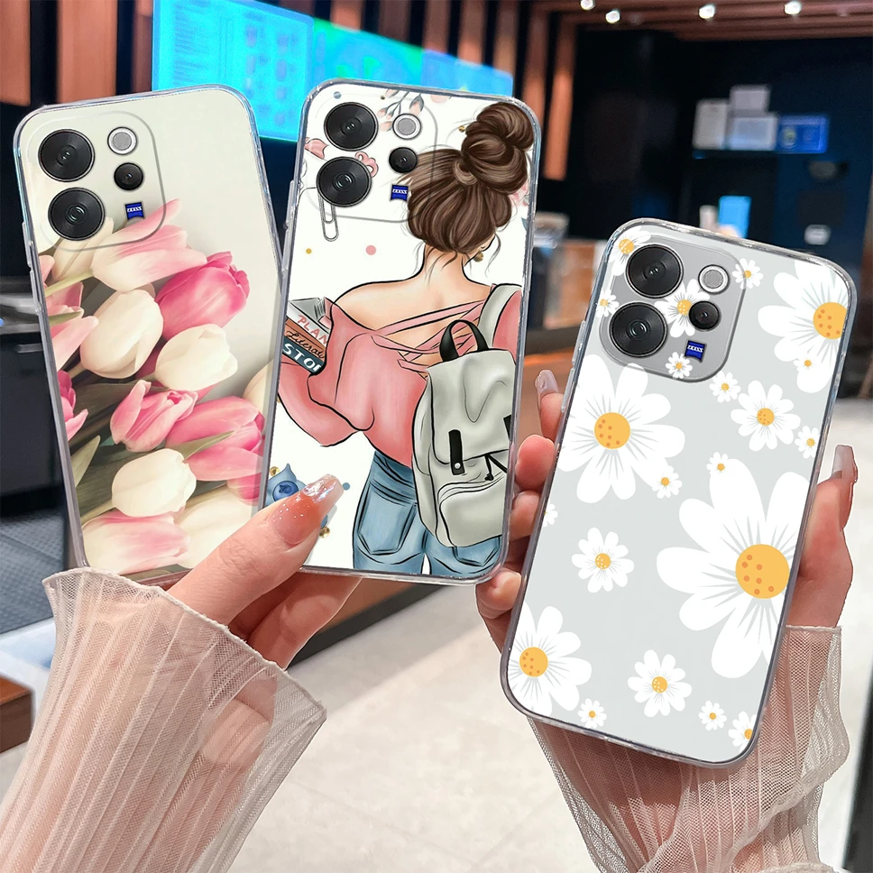 Daisy Floral Clear Shockproof TPU Silicone Phone Case