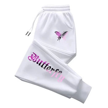 2025 Autunno Nuovo Arrivo Pantaloni Della Tuta delle Donne Casa All'aperto Casual Sport Jogger Pantaloni Y2K Farfalla Lettera Stampa Pantaloni Streetwear 1