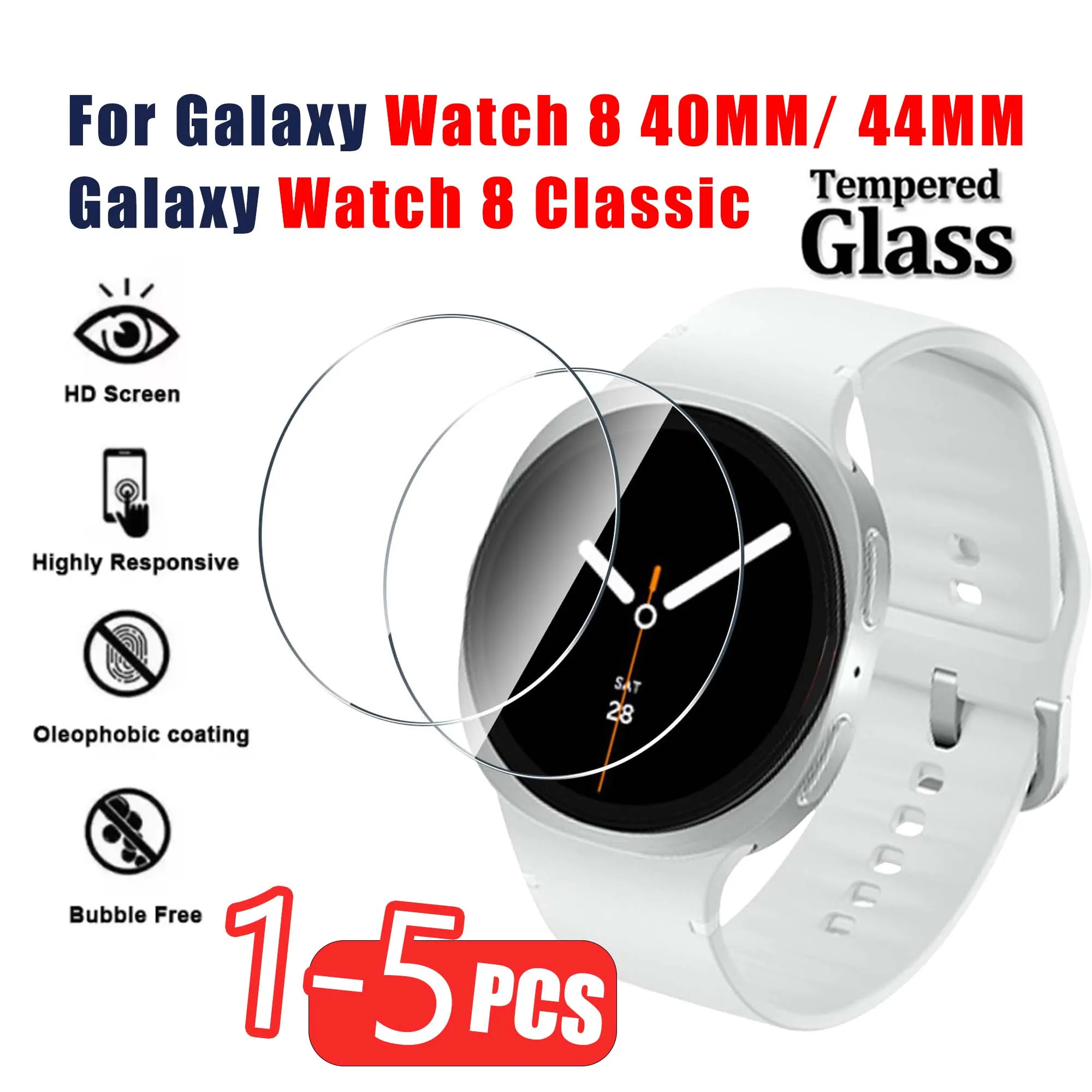 Premium Tempered Glass Screen Protector for Smartwatch – High-Definition Protective Film