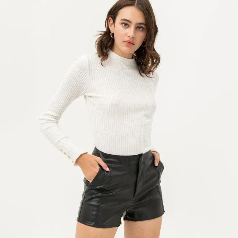 Vintage High Waist Faux Leather Shorts Women Casual PU Hot Pants With Pockets Ladies Stretchy Summer Shorts Clubwear New Custom