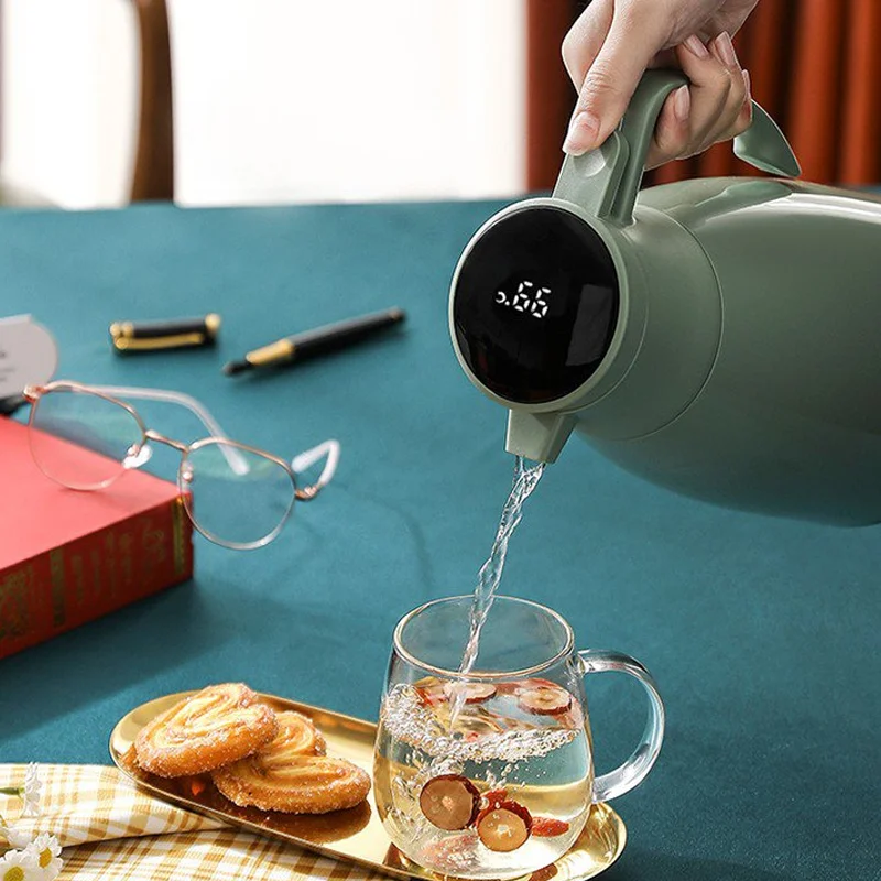 Stainless steel coffee cup 2L Xiaomi Coffee Thermos Digital Display Vacuum Flasks Large Capacity Hot Water Bottle Household Thermos Coffee Tea Kettle
