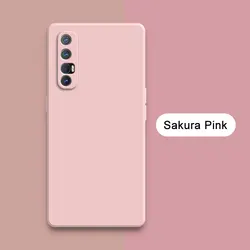 Sleek Shockproof Liquid Silicone Case - Camera Protective Soft Phone Cover for OPPO Reno3 Pro 5G (Sakura Pink)
