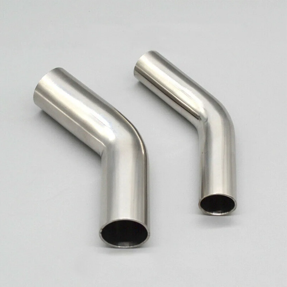 Elbow 45° Degree Bend Exhaust Pipe Versatile Stainless Steel Polished 19-51mm Automotive Exhaust Pipe Connection Fittings