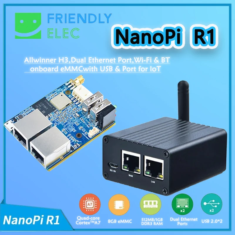 WayPonDEV NanoPi R1 – Mini Router Portatile OpenWRT Con WiFi E Due Porte Ethernet