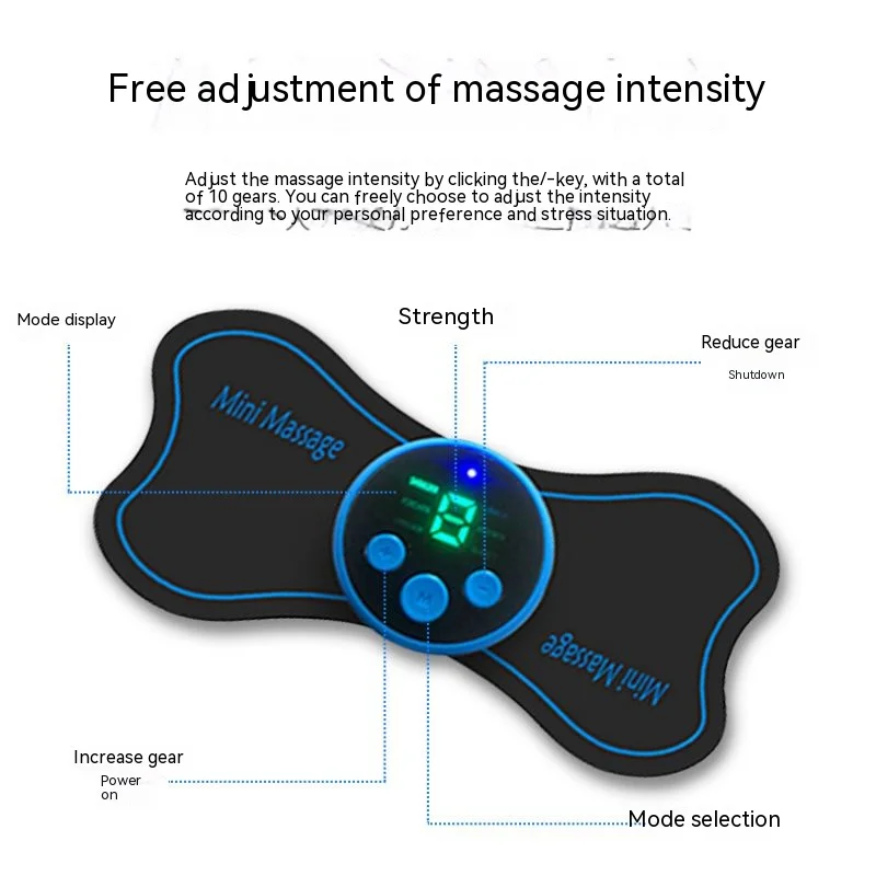 3PCS Portable Mini Electric Neck Massager Cervical Massage Stimulator Pain  Relief Kit 