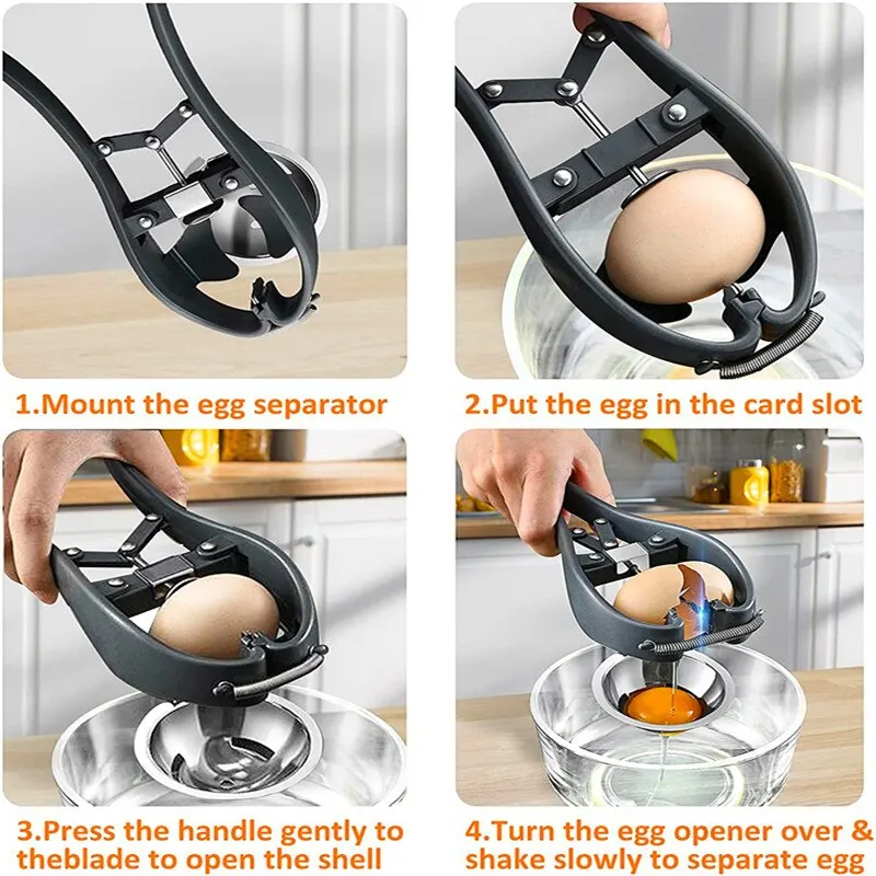 Manual Egg Tools Stainless Steel Egg Opener Scissors Eggshell Cracker Topper Eggs Opener Separator