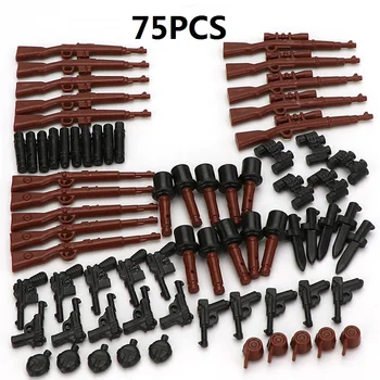 Military WW2 Weapon Guns Soldier MOC SWAT City Playmobil Mini Action Figures Army Police German 98K Parts Building Bricks Toys