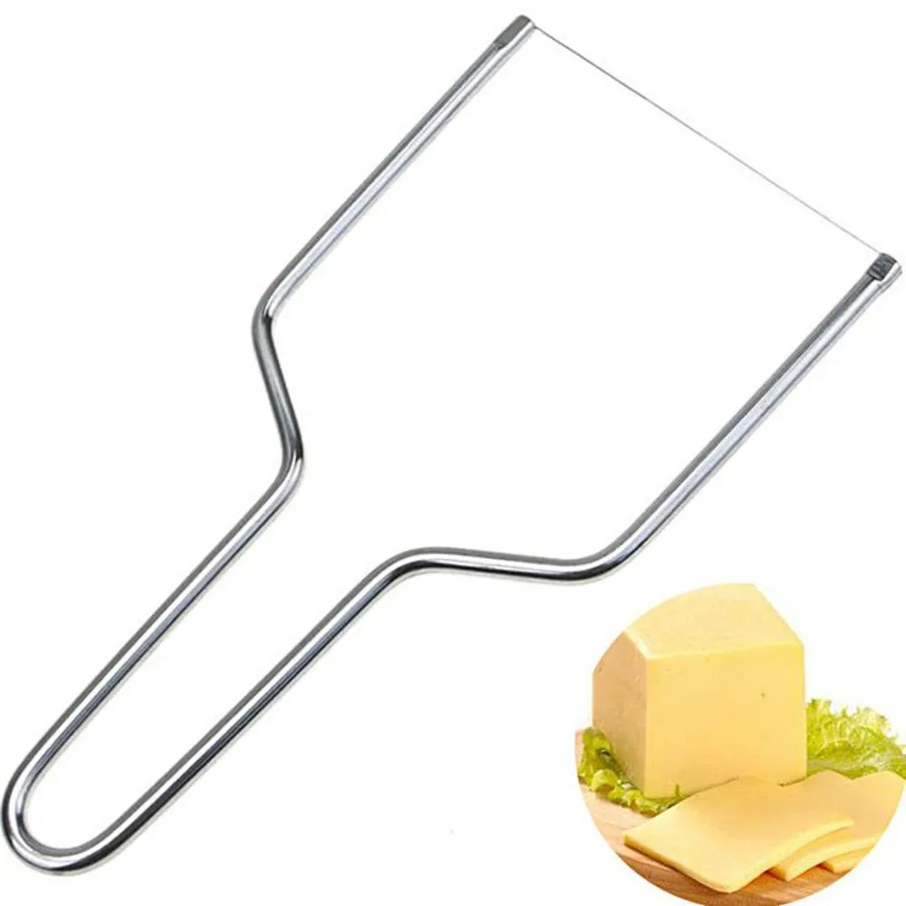 

Stainless Steel Cheese Slicer Butter Cheese Cutting Board Wire Cutter DIY Baking Tools Rebanador De Queso De Acero Inoxidable