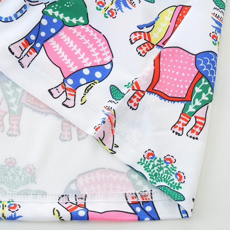 Children's Clothing Kids Clothes Baby Girls 2025 Summer New Cartoon Elephants Dresses 3-8Years